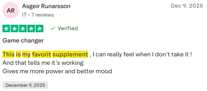 Review from Asgeir Runarsson