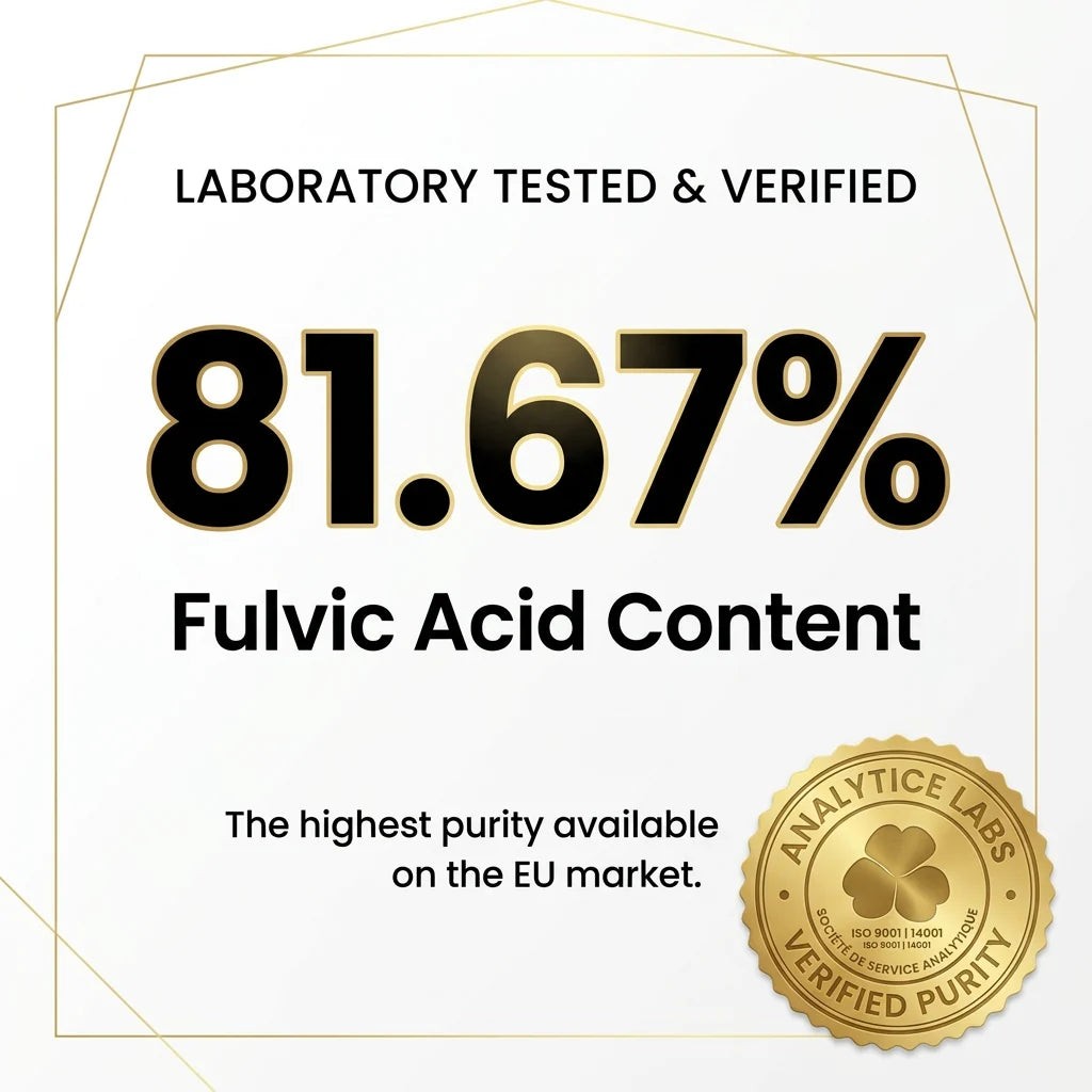 81.67% Fulvic Acid Content - laboratory tested and verified